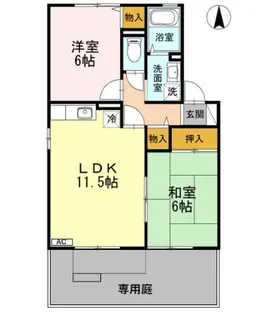 パークハイム三浦【1階】の間取り