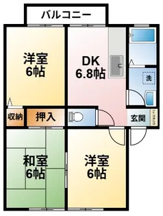 千葉県山武市蓮沼ニ【アパート】の間取り
