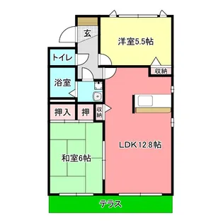 リバーサイド高田 A【1階】の間取り