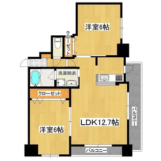 アクアコート小松原【3階】の間取り