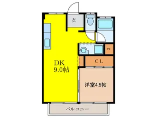 松林マンション【1階】の間取り