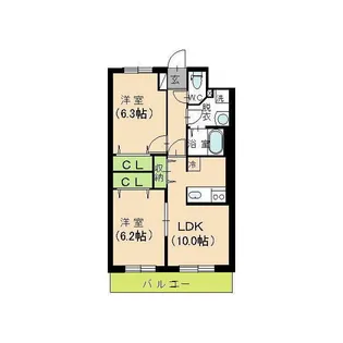 新潟県新潟市秋葉区あおば通2【マンション】の間取り