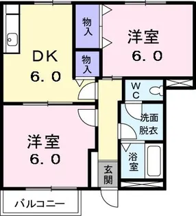 2DKの間取り画像