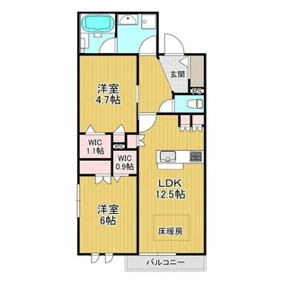 クレスコート岸町【3階】の間取り