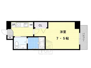 エスリード北浜【13階】の間取り