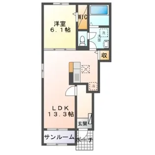 シェルト クレーテ津【1階】の間取り