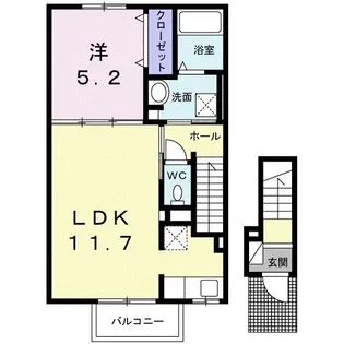 ヴィラ空港通【2階】の間取り