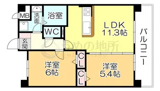 ムーンリバー久留米駅南【8階】の間取り