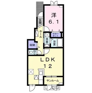 アニメートハウスD【1階】の間取り
