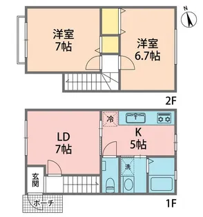 メゾンドサンドリヨン Bの間取り