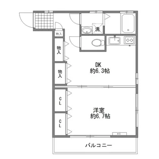 フルールF【2階】の間取り