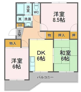 YKハイム北安東 B棟【2階】の間取り