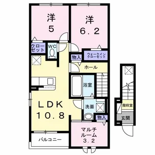 アンソレイユもみじ山【2階】の間取り