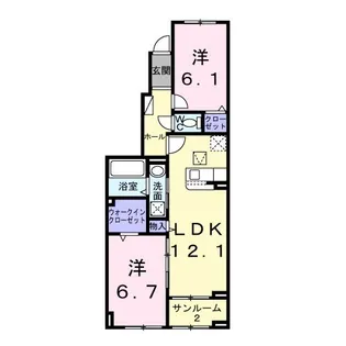 ベル・コリーヌB【1階】の間取り