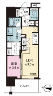 Brillia四谷三丁目【3階】の間取り