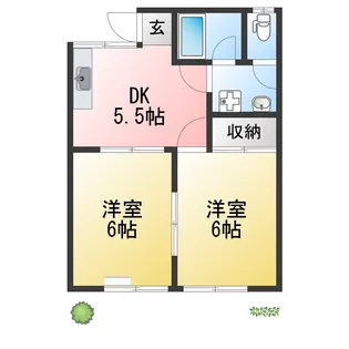 スカイハイツ朝比奈【1階】の間取り