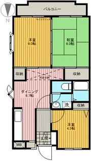 マンション紺利III【2階】の間取り