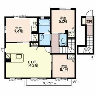 グランコートII【2階】の間取り