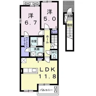 カミュンヌ A【2階】の間取り