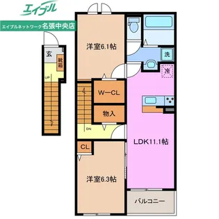カーサプレッソ【2階】の間取り