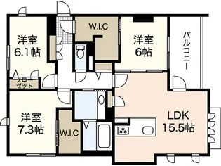 パームコート西原【1階】の間取り