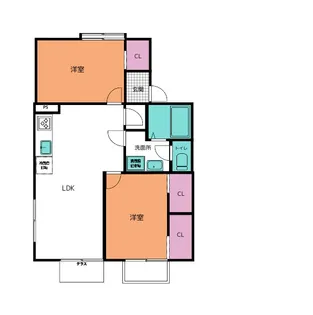 グランディール八乙女A【1階】の間取り