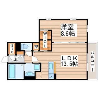 コーワ長町南I【3階】の間取り
