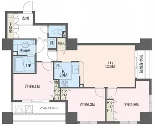 ドゥーエ横浜駅前【3階】の間取り