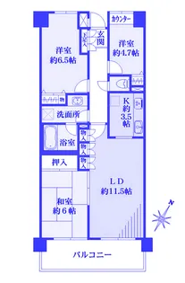 藤和シティホームズ大倉山東【4階】の間取り