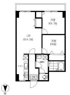 ひがしレジデンス【6階】の間取り