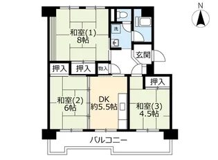 UR洛西境谷東【7階】の間取り