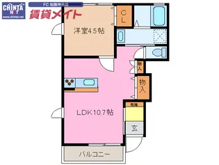 MO-V B棟【1階】の間取り