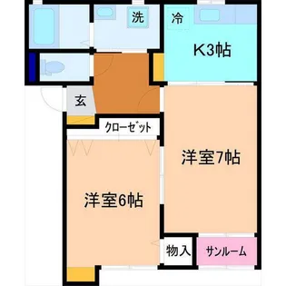 コートリヴィエラI【1階】の間取り