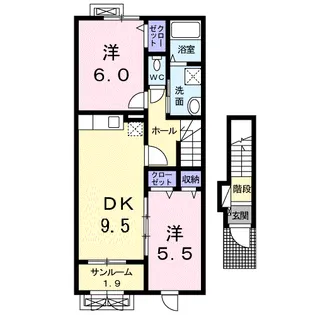 グランドソレーユII【2階】の間取り