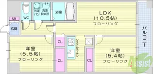 ノーブル.シャトーK【2階】の間取り