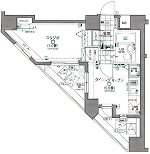日神デュオステージ笹塚東館【9階】の間取り
