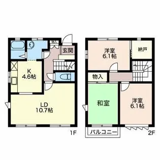 テラスミナミナガレ公園 Aの間取り