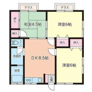 カワイハイツ【1階】の間取り
