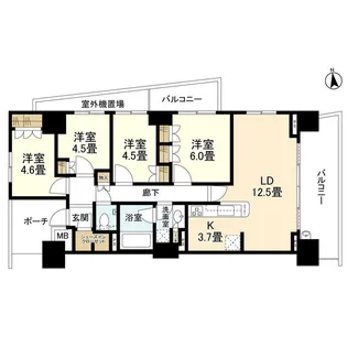 ヴィークステージ北千住ウエストレジデンス【8階】の間取り