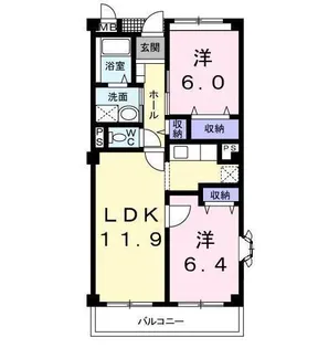 グラシュー【2階】の間取り