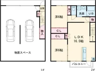 ギャラン中間ガレージA棟の間取り