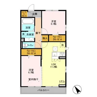 エスポワール アズール【1階】の間取り