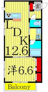 ガーデンズ南花畑【2階】の間取り