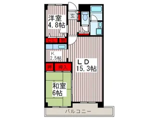 ベルメゾン北越谷【1階】の間取り