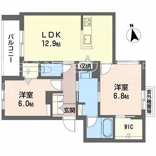 シャーメゾン セレッソ中桜塚【1階】の間取り