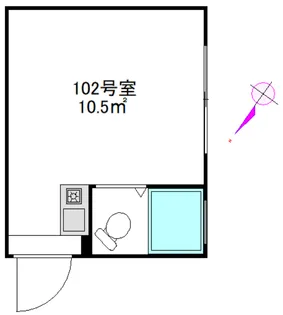 河田町レジデンス【1階】の間取り