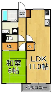 コルンベスト【1階】の間取り