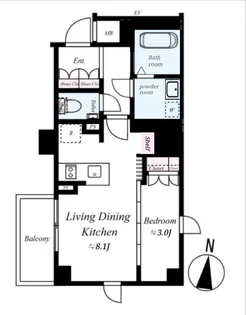 デュオステージ北千住II【1階】の間取り