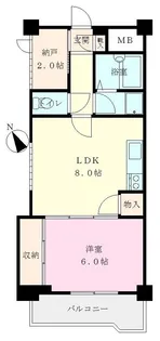 リバーフロントヤシマ【4階】の間取り