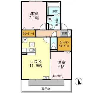 ロイヤルガーデン 花水木館B【1階】の間取り